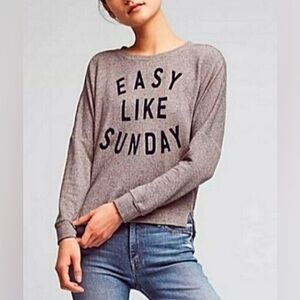 Sundry Easy Like Sunday Pullover Sweatshirt - Grey Size 3 fits M/L
